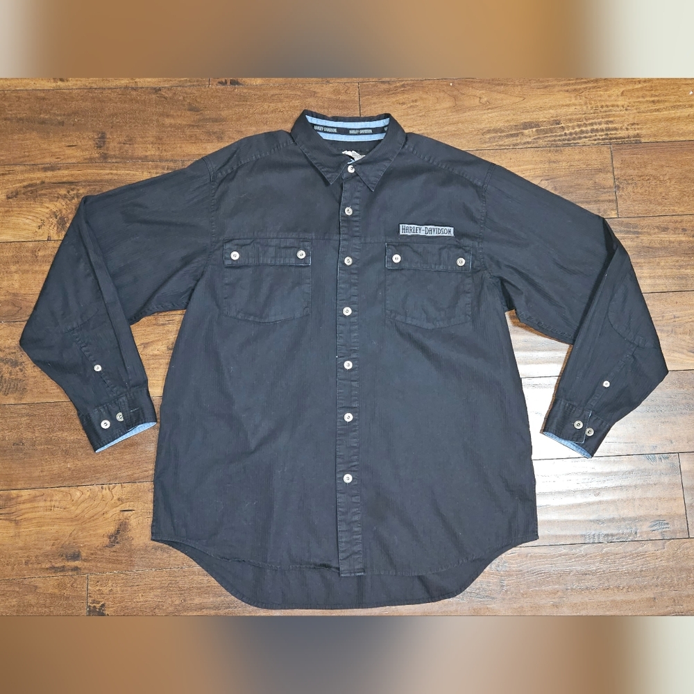 Harley-Davidson Black Long Sleeve Button Down